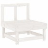 vidaXL Garden Middle Sofa White Solid Pine Wood Medium Modular - 4 of 4