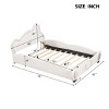 Twin Size Velvet Platform Bed With Bear-Shaped Headboard, Beds Platform With Bed-End Storage Pocket, Twin Bed Modern-Cuddlewood - 4 of 4