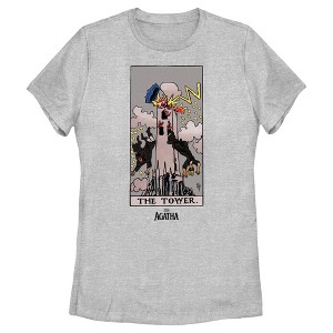 Women's Marvel: Agatha All Along The Tower Tarot Card T-Shirt - 1 of 4