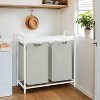 Laundry Hamper Organizer Laundry Basket Laundry Sorter with 2 Pull-Out and Removable Bags 2 x 12.1 Gallons, 28.8 x 13 x 28.4 Inches - 3 of 4