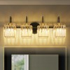 Rennnsan Yulien 19" W - 25"W Rectangle Crystal Modern Glam Dimmable Wall Sconce Vanity Light in Black - 2 of 4