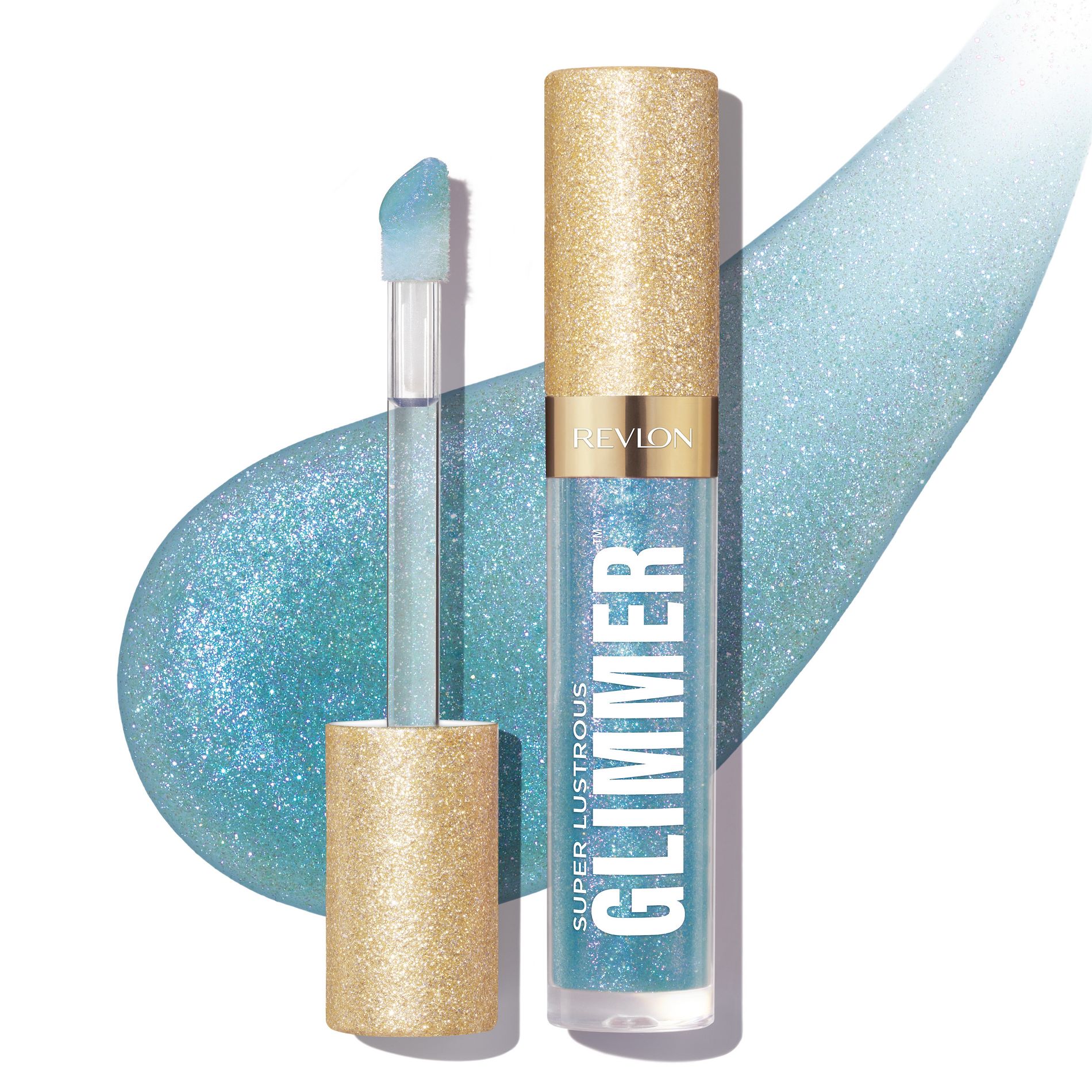 Revlon Super Lustrous Glimmer Gloss - Plant Based Glitter - 010 Indigo Ice - 0.13 fl oz
