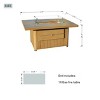 Moda Furnishings 24.6'' H x 51.97'' W Aluminum Propane Outdoor Fire Pit Table - 4 of 4