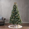 GDFStudio Anya 7 Foot Cashmere Pine and Mixed Needles Unlit Hinged Artificial Christmas Tree with Snow and Glitter Branches and Frosted Pinecones - 2 of 4
