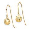 Black Bow Jewelry 6mm Diamond Cut Bead Dangle Earrings in 14k Yellow Gold - 2 of 4