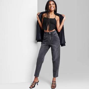 Wild Fable Jeans Women 10 Black Denim Lace Up High Rise Raw Hem Skinny Pants