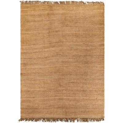 Handwoven Chunky Jute Brown Rectangular 10' x 14' Area Rug