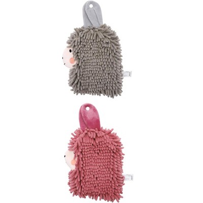 REGALWOVEN Cute Cartoon Alpaca Soft Absorbent Chenille Decorative Hand Towels 2 Pcs