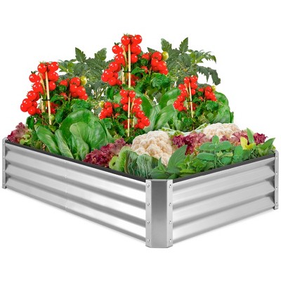 Best Choice Products 6x3x1ft Outdoor Metal Raised Garden Bed for Vegetables, Flowers, Herbs, Plants