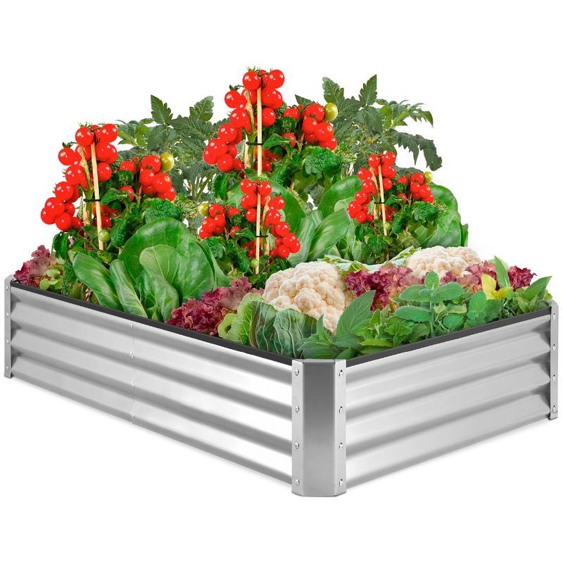Best Choice Products 6x3x1ft Outdoor Metal Raised Garden Bed for Vegetables, Flowers, Herbs, Plants, 1 of 9