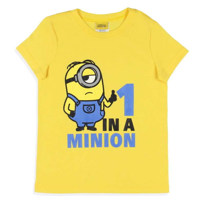 Despicable Me Girls' Movie Minions 1 In A Minion Sleep Pajama Set Shorts Multicolored, 2 of 7