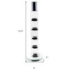 HomeRoots 11" Silver Clear And Black Geo Crystal Tabletop Taper Candlestick - 3 of 3