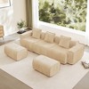 AENKYO Oversized Velvet Modular Sectional Sofa, Boneless Cloud-Like Comfort with No Assembly & French Piping, Modern Plush Seating for Living Room - 3 of 4