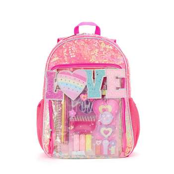 Locker Club Kids' 17" Backpack with Stationery Pencil Pouch - Love