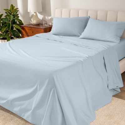 260 Thread Count Organic Cotton Percale Bed Sheet Set by Bare Home