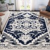 Area Rug Non-Slip Vintage Floral Carpet - Non-Shedding Textured Throw Rug for Living Room, Bedroom, Kitchen - 2 of 4