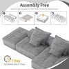 GDFStudio Nivara 127.56'' Oversized 3-Seater Modular Chenille Upholstered Sectional Sofa with Ottoman and 4 Pillows - 3 of 4