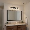 DORESshop 25 in. 4-Light Matte Black Bathroom Vanity Light with Seeded Glass Shade, Modern KD Wall Light for Mirror - 4 of 4