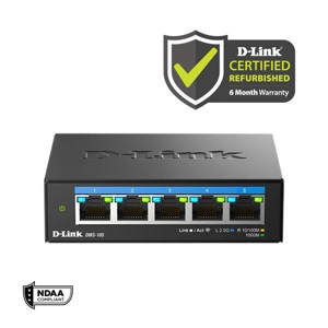 D-Link 5-Port 2.5Gb Unmanaged Multi-Gig Network Switch, 5 x 2.5G Ports (DMS-105/RE) Manufacturer Refurbished - 1 of 4