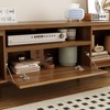 Famapy Minimalist Natural Style Modern TV Stand with Solid Wood Legs - Organize Media & Decor Spacious Storage - 4 of 4