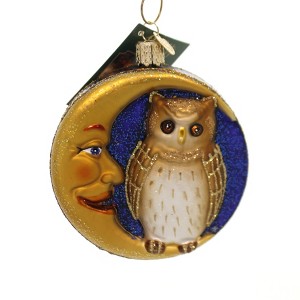 Old World Christmas 3.75 In Owl In Moon Ornament Halloween Tree Ornaments - 1 of 2