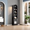 FONTOI Slim Arched Shaped Storage Cabinet with 6 Shelves, Arched Bookcase with Storage Space for Home, Black, 10.2"*71.1"*16.1" - 4 of 4