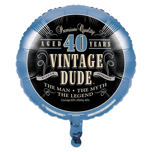 Vintage Dude 40th Birthday Mylar Balloon Target