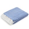 Americanflat Omala Throw Blanket in Blue and White Mini Diamond - 100% Cotton with Fringe - 50" x 60" - 2 of 4