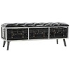 vidaXL Storage Bench 43.3 in. Black Faux Leather - 2 of 4