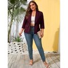 Clearlove Casual Blazer for Plus Size Women Office Business 3/4 Sleeve Open Front Cardigans Jacket Work Suit with Pockets - 4 of 4