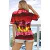 LA LEELA Button Down Shirt for Women Funky Vacation Casual Summer Hawaiian Beach Party Blouse Short Sleeve Tops Tropical Shirts for Women - 2 of 4