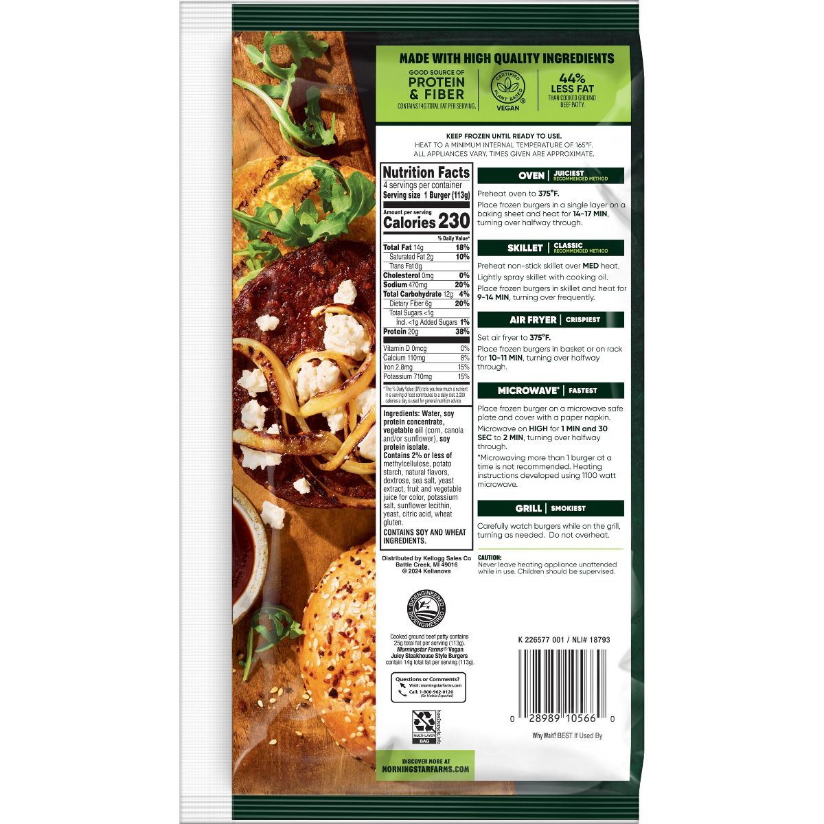 MorningStar Farms Frozen Plant-Based Veggie Burgers Steakhouse Style - 16oz/4ct - thumbnail 2