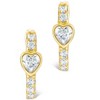 SHINE by Sterling Forever Sterling Silver Heart Cut Bezel Set Huggie Hoop Earrings - 2 of 4