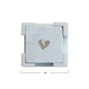 Storied Home Marble Coasters with Heart Shaped Mother of Pearl Inlay, White and Natural - 2 of 2