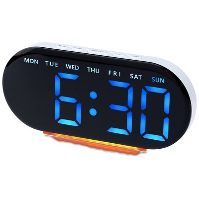 Unique Bargains Digital Plastic Corded Electric Adjustable Accurate Alarm Clock 7.1 x 3.1 x 1.2 inch