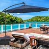 Costway Patio 10FT Hanging Offset Umbrella 32 LED Lights Sand Bag Outdoor Cross Base Beige/Turquoise/Dark Gray/Wine/Coffee/Navy - 4 of 4