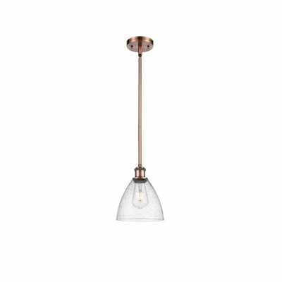 Bristol Glass - 1 Light Mini Pendant In Industrial Style-9.25 Inches Tall and 7.5 Inches Wide