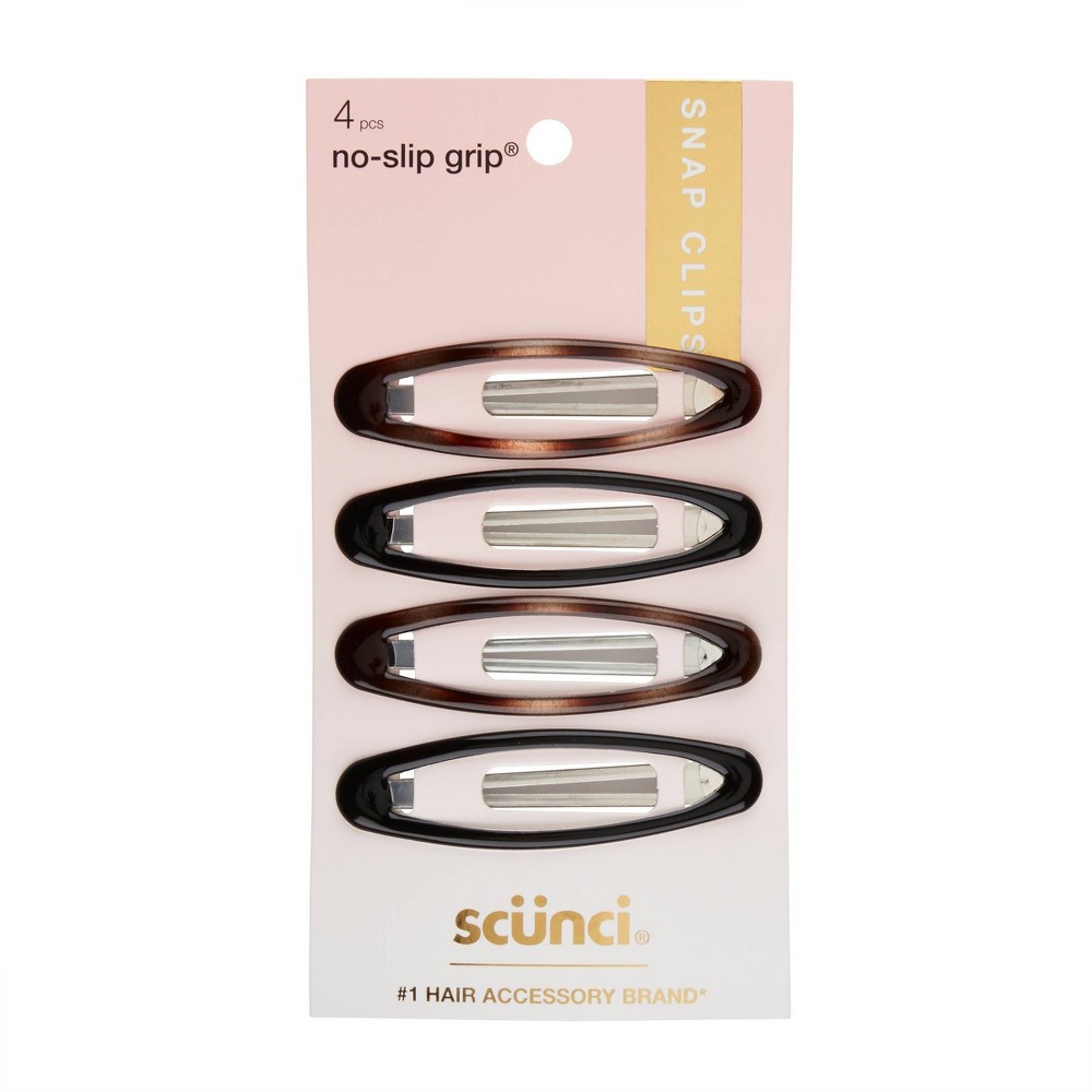 scunci Large Snap Clips - 4pk