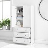 Tall Bathroom Storage Cabinet with 2 Doors, 3 Drawers, Adjustable Shelves,Freestanding Organizer - 4 of 4