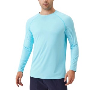 Anna-Kaci Active Men's Long Sleeve Performance Shirt with Raglan Sleeves and Lightweight Stretch Fabric - 1 of 4