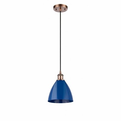 Plymouth Dome - 1 Light Cord Hung Mini Pendant In Industrial Style-11.25 Inches Tall and 7.5 Inches Wide