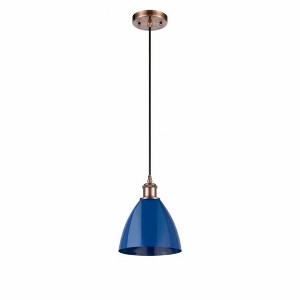 Plymouth Dome - 1 Light Cord Hung Mini Pendant In Industrial Style-11.25 Inches Tall and 7.5 Inches Wide - 1 of 1