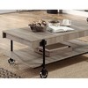 47.25" Coffee Table with Slat Design, Open Bottom Shelf, and Replicated Wheel Legs for Industrial Living Room - 4 of 4