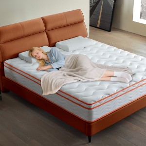 Okak  Modern 12Inch Euro Top Individual Hybrid Mattress with Memory Foam for Comfy Sleep,Medium Feel Bed Mattresses - 1 of 4