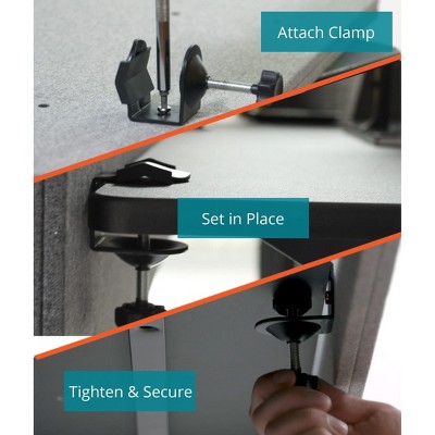 Cool Gray Acoustic Desk Divider with Clamp-On Design