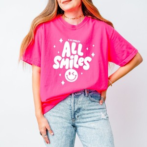 Simply Sage Market S.W.Smiley All Smiles Smiley Face Garment Dyed Tee - 1 of 4