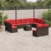 vidaXL 13 Piece Patio Sofa Set with Cushions Brown Poly Rattan - 2 of 4