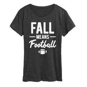Women's - Instant Message - Fall Means Football Short Sleeve Graphic T-Shirt - 1 of 4