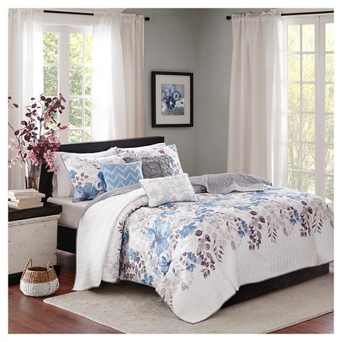 Willow Watercolor Floral Quilted Coverlet Set - 6pc : Target