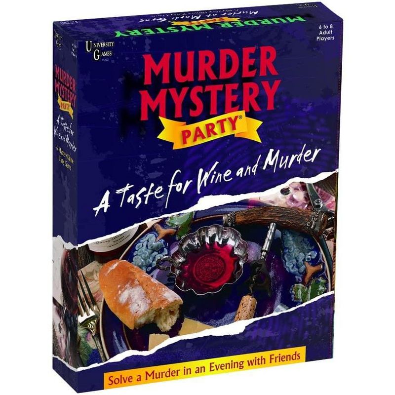 University Games Murder Mystery Adult Party Game | A Taste for Wine and Murder, 1 of 4